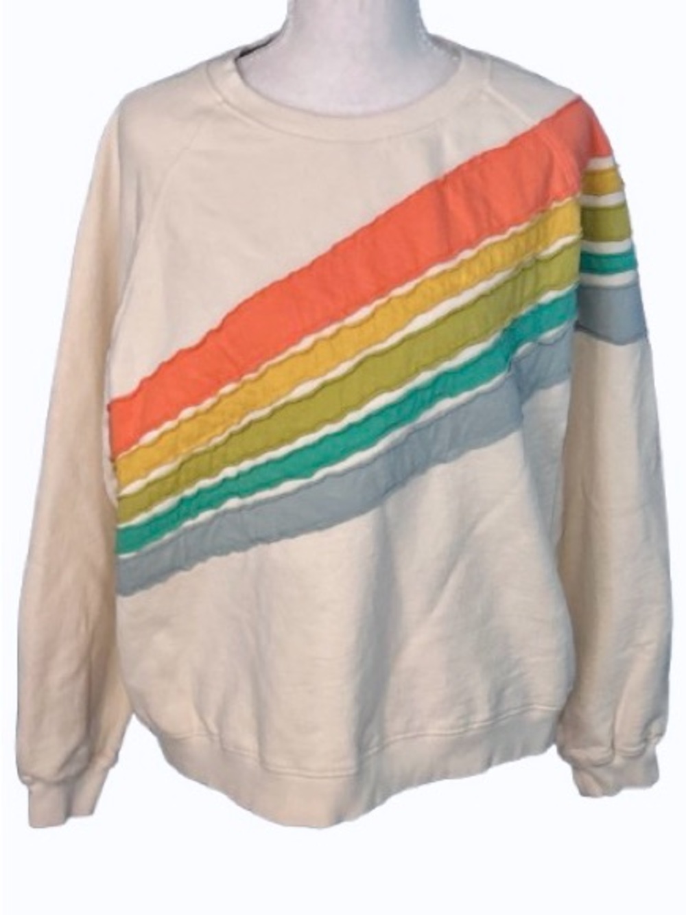 100% Cotton BY TOGETHER Sweatshirt Rainbow Boho Bohemian Surfer Beach Loungewea